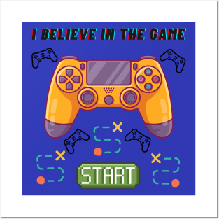 GAMER BELIEVE START Posters and Art